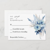 ダスティブルーボホフローラノミールRSVP 出欠カード (正面/裏面)