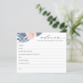 ダスティブルーボホブライダルシャワーアドバイスカード (スタンド正面)