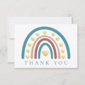 ダスティブルーボホレインボーベビーシャワーサンキューカード サンキューカード (正面)