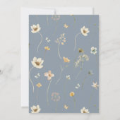 ダスティブルーボホワイルドフラワーブライダルシャワー エレガント 招待状 (裏面)