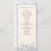 ダスティブルーボホワイルドフラワー結婚式 プログラム (裏面)