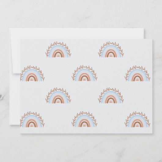 ダスティブルーボホーレインボー誕生日招待状 招待状 (裏面)