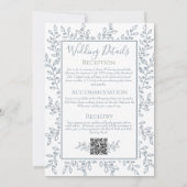 ダスティブルーボモダンーホボタニカル結婚ズ 招待状 (裏面)