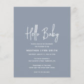 ダスティブルーボーイバジェットハローベビーシャワー招待状 (正面)