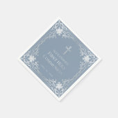 ダスティブルーボーイファーストコミュニオンエレガントヴィンテージ スタンダードカクテルナプキン (角)