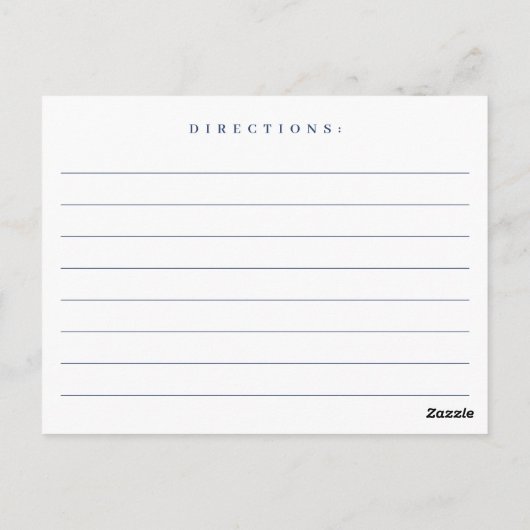 ダスティブルーボーエレガントホブライダルシャワーレシピカード ポストカード (裏面)