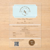 ダスティブルーボーディングパスコズミック結婚ズ アクリル招待状 (正面)