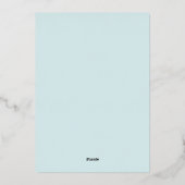 ダスティブルーボーディングパスコズミック結婚ズ 箔招待状 (裏面)