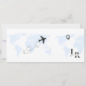 ダスティブルーボーディングパスチケット結婚ズ セーブザデート (裏面)