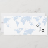 ダスティブルーボーディングパスモノグラム結婚のチケット 招待状 (裏面)