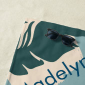 ダスティブルーボーホウェディングパーティーの好意パーソナライズされた ビーチタオル (インサイチュ)