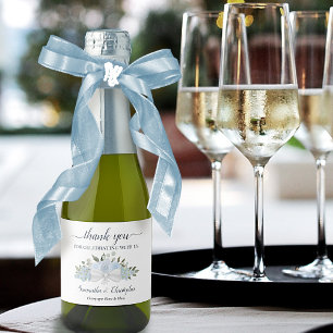 ダスティブルーボー結婚ホフローラサンキューミニ スパークリングワインラベル
