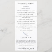 ダスティブルーマウブウォーターカラー結婚フローラ プログラム (裏面)