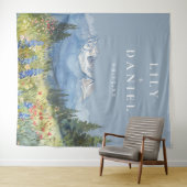 ダスティブルーマウン結婚テンの写真の背景 タペストリー (インサイチュ(横))