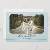 ダスティブルーマウン結婚テンの写真サンキューカード サンキューカード (正面)