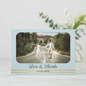 ダスティブルーマウン結婚テンの写真サンキューカード サンキューカード (スタンド正面)