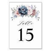 ダスティブルーマウヴバラピンク石板フローラ結婚ズ テーブルナンバー (裏面)