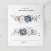 ダスティブルーマウヴバラピンク石板フローラ結婚ズ プレイスカード (外部開封)