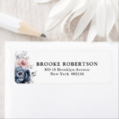 ダスティブルーマウヴバラピンク石板フローラ結婚ズ ラベル (インサイチュ)