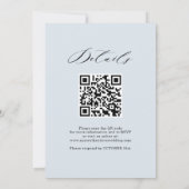 ダスティブルーマウヴバラピンク石板フローラ結婚ズ 招待状 (裏面)