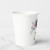 ダスティブルーマウヴバラピンク石板フローラ結婚ズ 紙コップ (右)