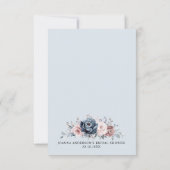 ダスティブルーマウヴバラピンク石板ブライダルシャワータ サンキューカード (裏面)