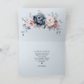 ダスティブルーマウヴバラピンク石板ブライダルシャワータ サンキューカード (内部)