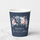 ダスティブルーマウヴバラピンク石板ブライダルシャワーパップ 紙コップ (正面)