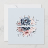 ダスティブルーマウヴバラピンク石板ブライダルシャワー 招待状 (裏面)