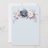 ダスティブルーマウヴバラピンク石板ブライダルシャワー 招待状 (裏面)