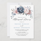 ダスティブルーマウヴバラピンク石板リハーサルディナー 招待状 (正面)