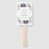 ダスティブルーマウヴバラピンク石板結婚式 プログラム ハンドファン (正面)