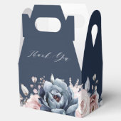 ダスティブルーマウヴバラ石板フローラブライダルシャワー フェイバーボックス (オープン)