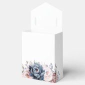 ダスティブルーマウヴバラ石板フローラブライダルシャワー フェイバーボックス (オープン)