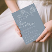 ダスティブルーマグノリアのミニマル結婚式招待状 招待状