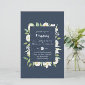 ダスティブルーマグノリア予算の結婚式の招待A9 (スタンド正面)