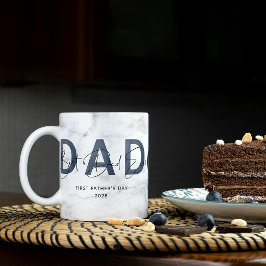 ダスティブルーマーブル最高のパパ史上最高のフォトファーザーデー コーヒーマグカップ