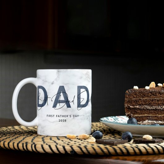 ダスティブルーマーブル最高のパパ史上最高のフォトファーザーデー コーヒーマグカップ