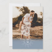 ダスティブルーミッドセンチュリー70年代モノグラム結婚写真 招待状 (裏面)