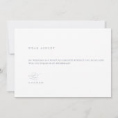 ダスティブルーミニマリストのブライドメイド提案カード 招待状 (裏面)