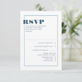 ダスティブルーミニマリストウェディングRSVP 出欠カード (スタンド正面)