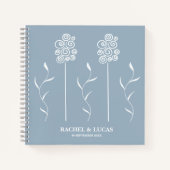 ダスティブルーミニマリストカーリーフローラ ノートブック (正面)