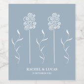 ダスティブルーミニマリストカーリーフローラ ワインラベル (シングルラベル)