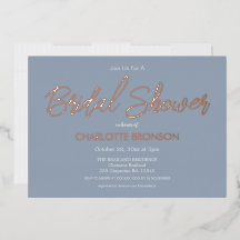 ダスティブルーミニマリストスクリプトブライダルシャワー