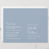 ダスティブルーミニマリストスクリプト結婚式 プログラム (正面/裏面)