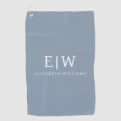 ダスティブルーミニマリストモダンモノグラムエレガント ゴルフタオル (正面)