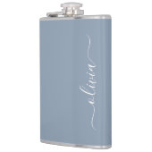 ダスティブルーミニマリストモダンモノグラムエレガント フラスク (左)
