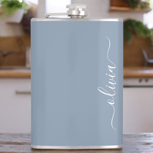 ダスティブルーミニマリストモダンモノグラムエレガント フラスク