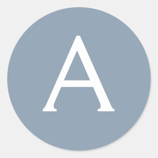 ダスティブルーミニマリストモダンモノグラムエレガント ラウンドシール (正面)