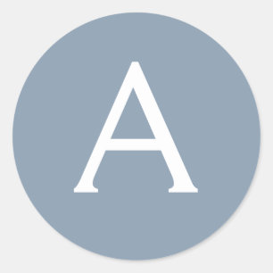 ダスティブルーミニマリストモダンモノグラムエレガント ラウンドシール